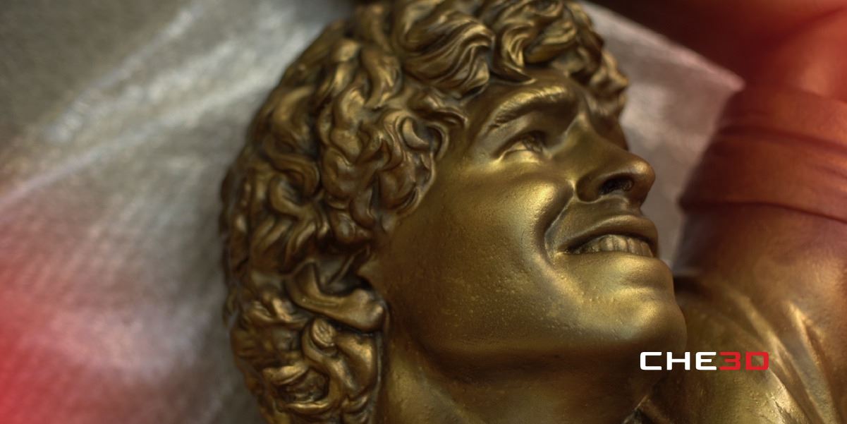 La mano de Dios: escultura de Maradona impresa en 3D