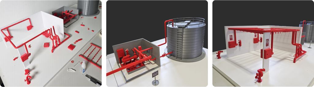 Detalle de la maqueta técnica impresa en 3D para Melisam